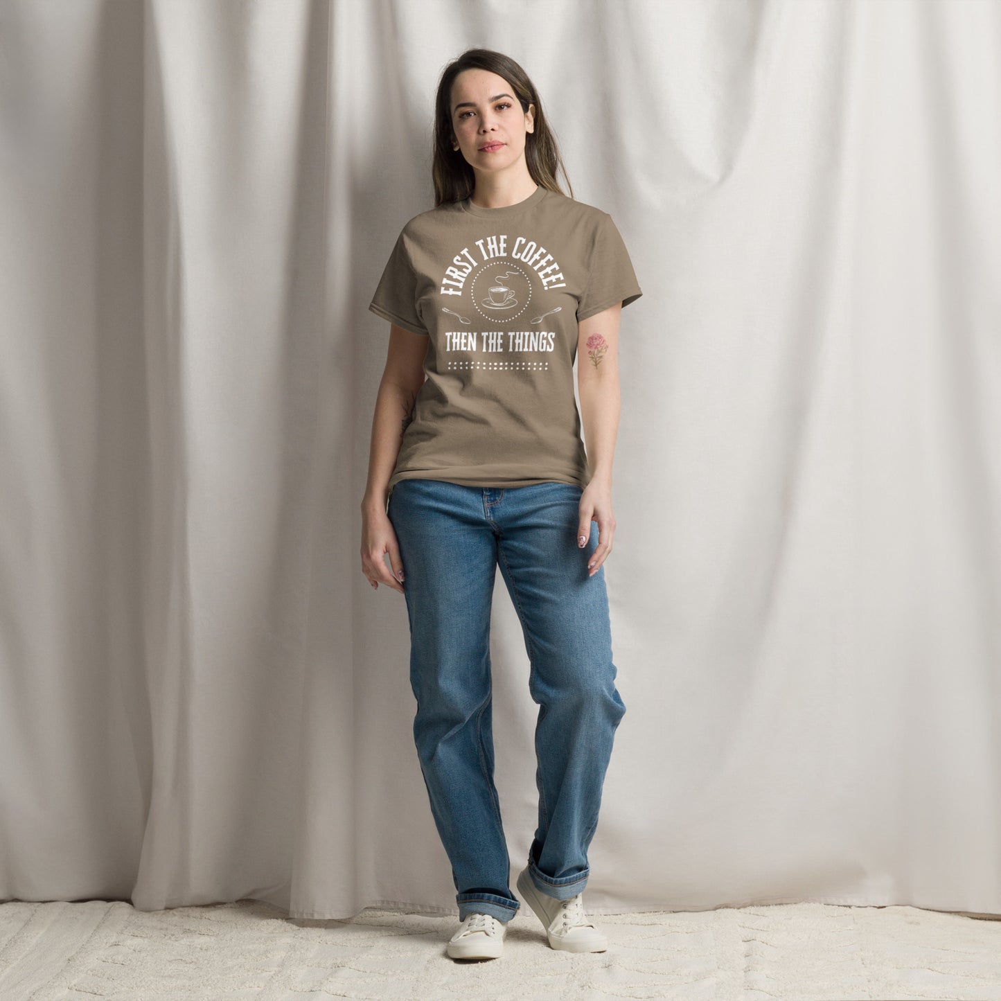 First the Coffee, Then the Things Unisex classic tee