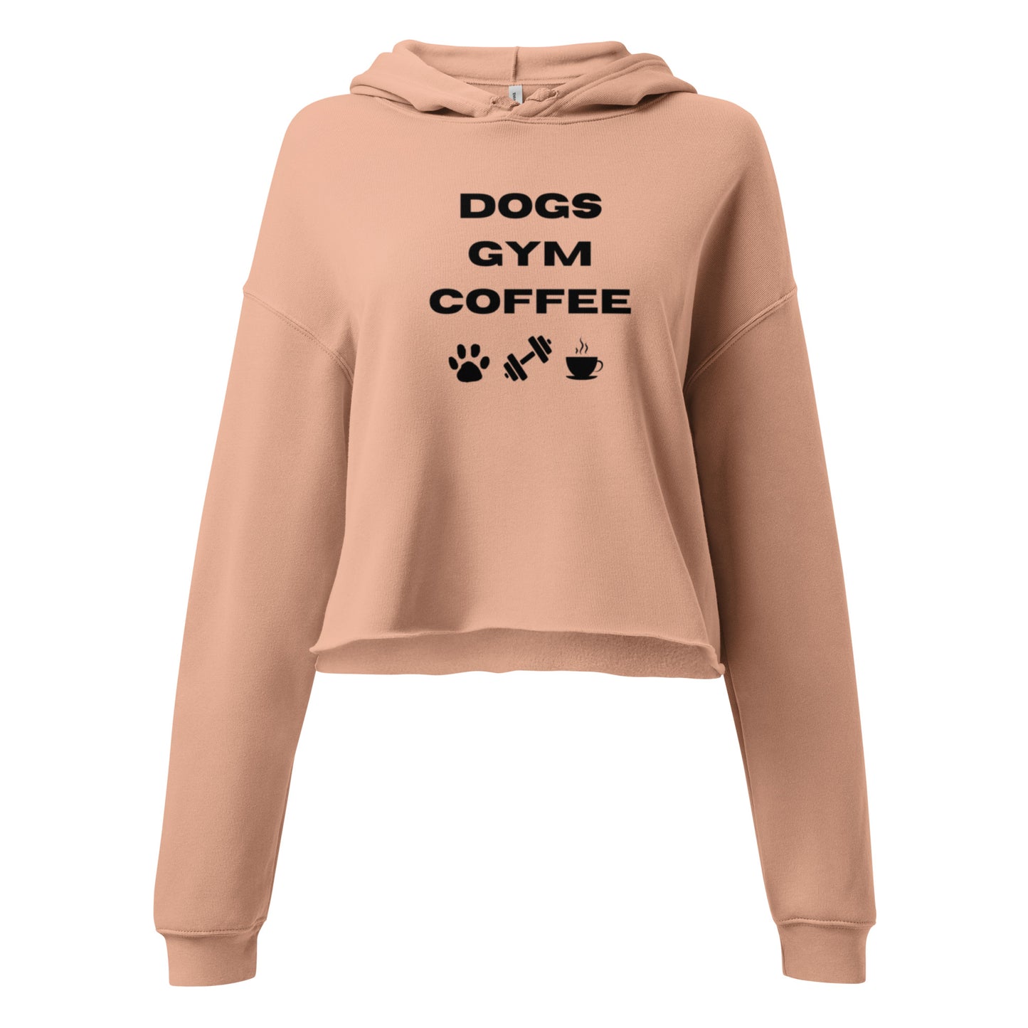 Dogs Gym Coffee Cropped Hoodie