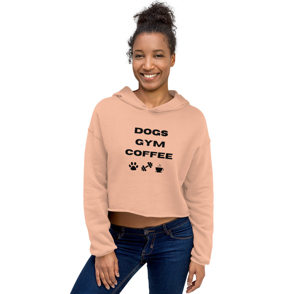 Dogs Gym Coffee Cropped Hoodie