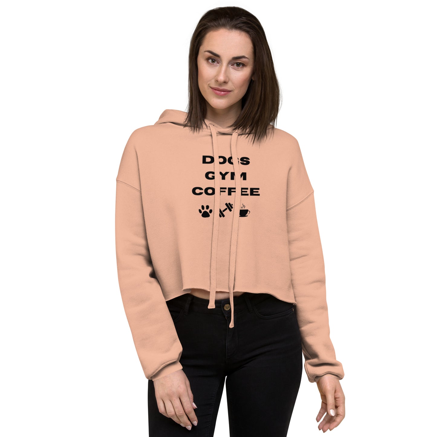 Dogs Gym Coffee Cropped Hoodie