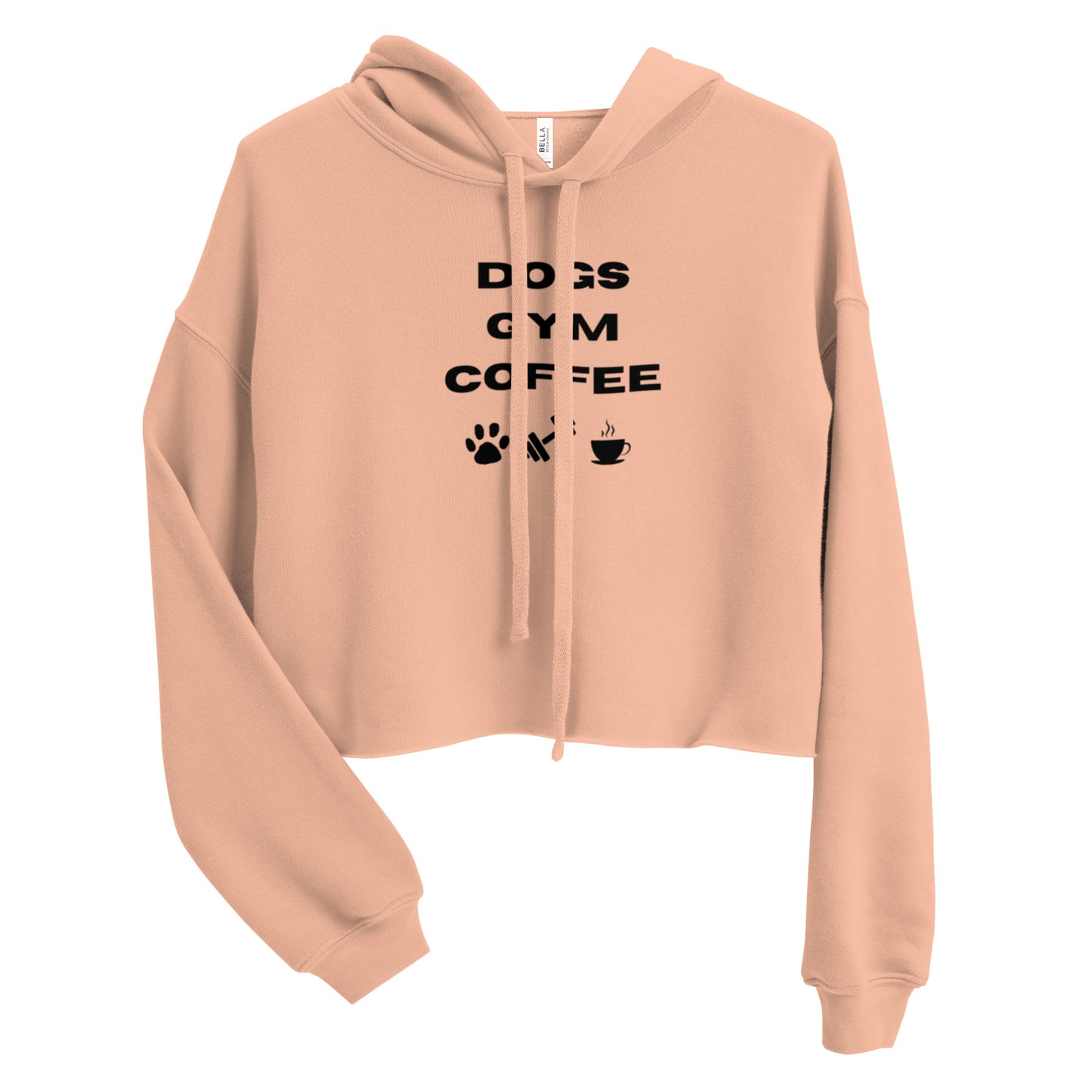 Dogs Gym Coffee Cropped Hoodie